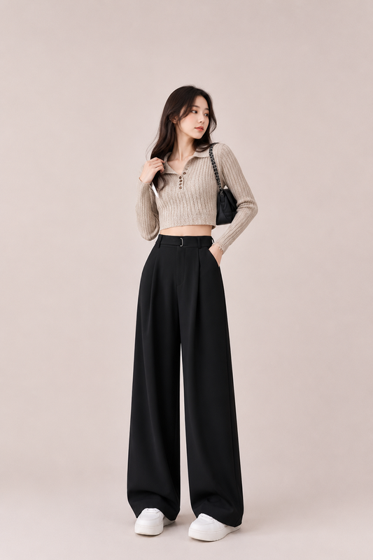 High Waist Wide Leg Trousers